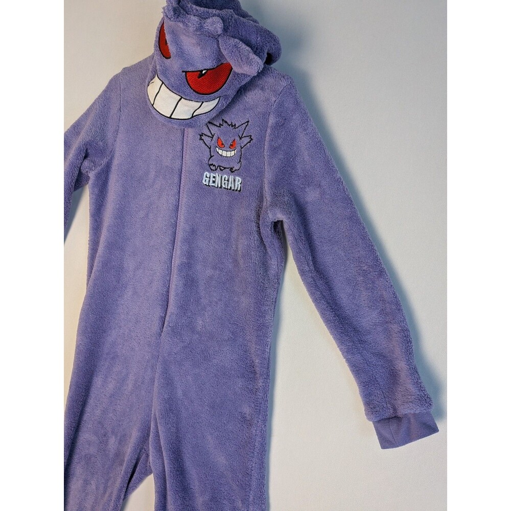 Boys Gengar Pokemon Hood Fleece Bodysuit Kids 5-6 (Fits A Little Small) Pajamas - Picture 4 of 14